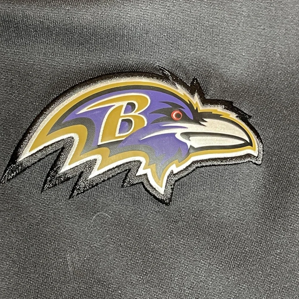 Nike NFL Baltimore Ravens Dri-FIT‎ Full Zip Jacket Mens Large Black Onfield